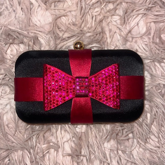 Pink Bow Evening Clutch - Picture 1 of 5